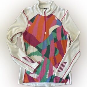 HELLY HANSEN half zip merino wool turtleneck sweater; size L